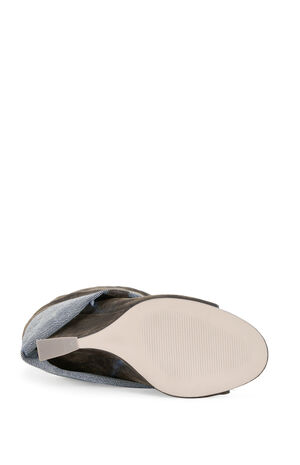 Tin Brown Peep Toe Wedge Booties image number 5