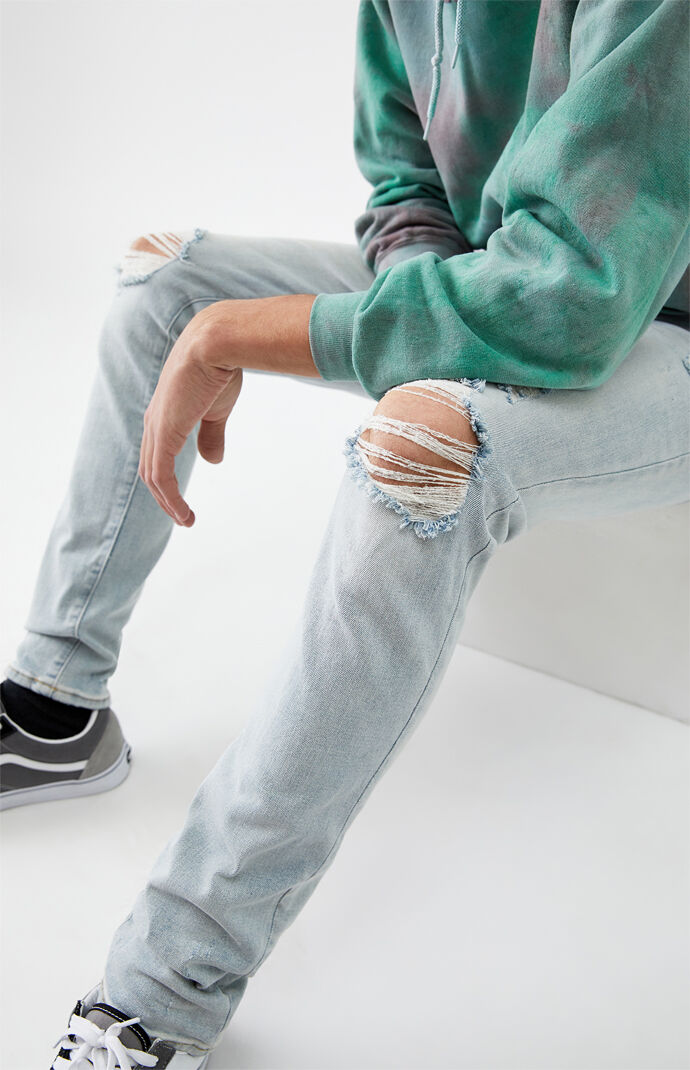 Light Ripped Stacked Skinny Jeans