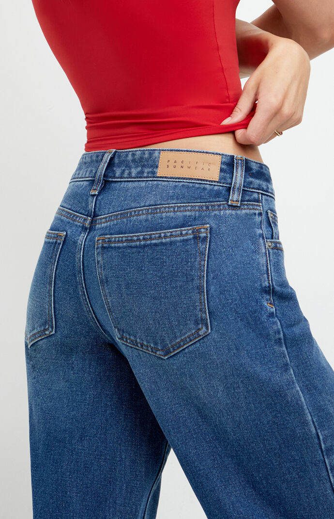 Pacsun Zoe Low Rise Girlfriend Jeans Medium Blue