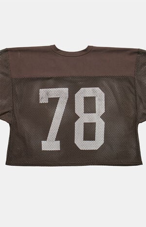 90s 78 Mesh Russell V-neck Cropped Graphic Top image number 2