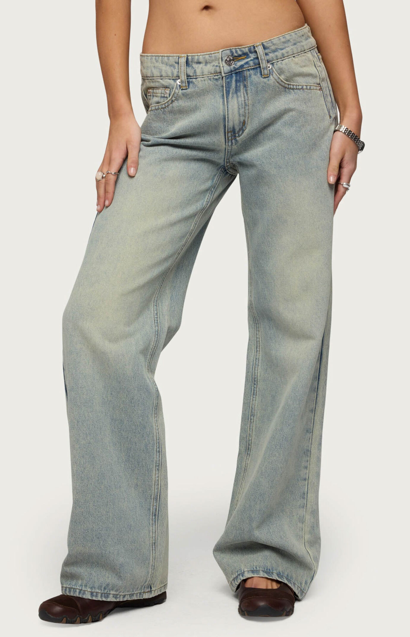 Edikted Holly Low Rise Straight Leg Jeans