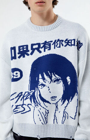 Careless Anime Cropped Sweater image number 2