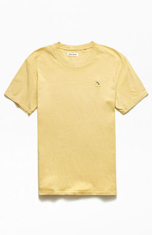Yellow Vintage Wash Split Logo Seam T-Shirt image number 1