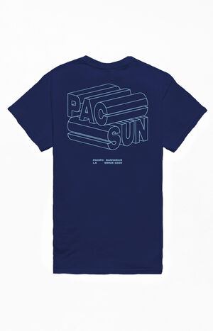 Blue PacSun 3D Logo T-Shirt image number 3