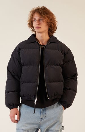 Black Coaches Puffer Jacket image number 1