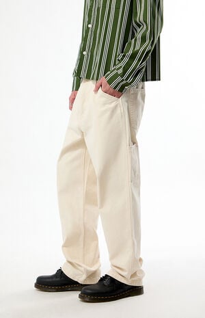Cream 568 Loose Straight Carpenter Pants image number 3