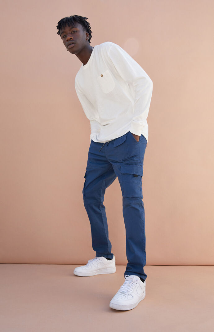 Utility Blue Slim Cargo Pants