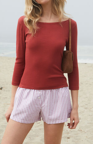 Red Jennie Off-The-Shoulder Long Sleeve Top image number 2