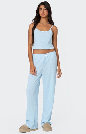 Petal Printed Waffle Pants image number 5