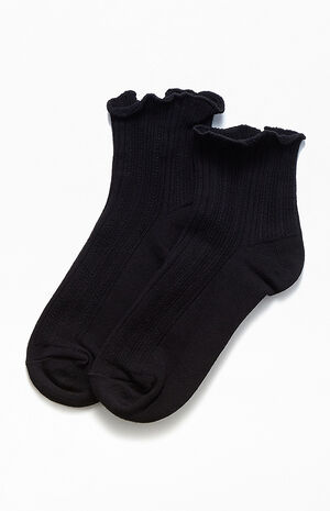 Black Ruffle Socks image number 1