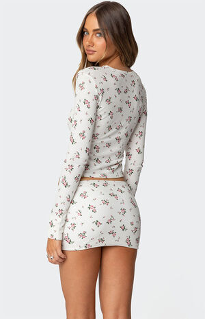 Melany Floral Waffle T-Shirt image number 5