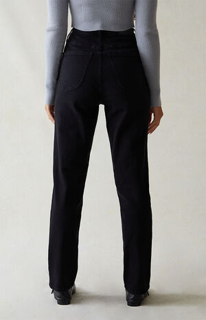 Stretch Black Curve Straight Leg Jeans image number 4