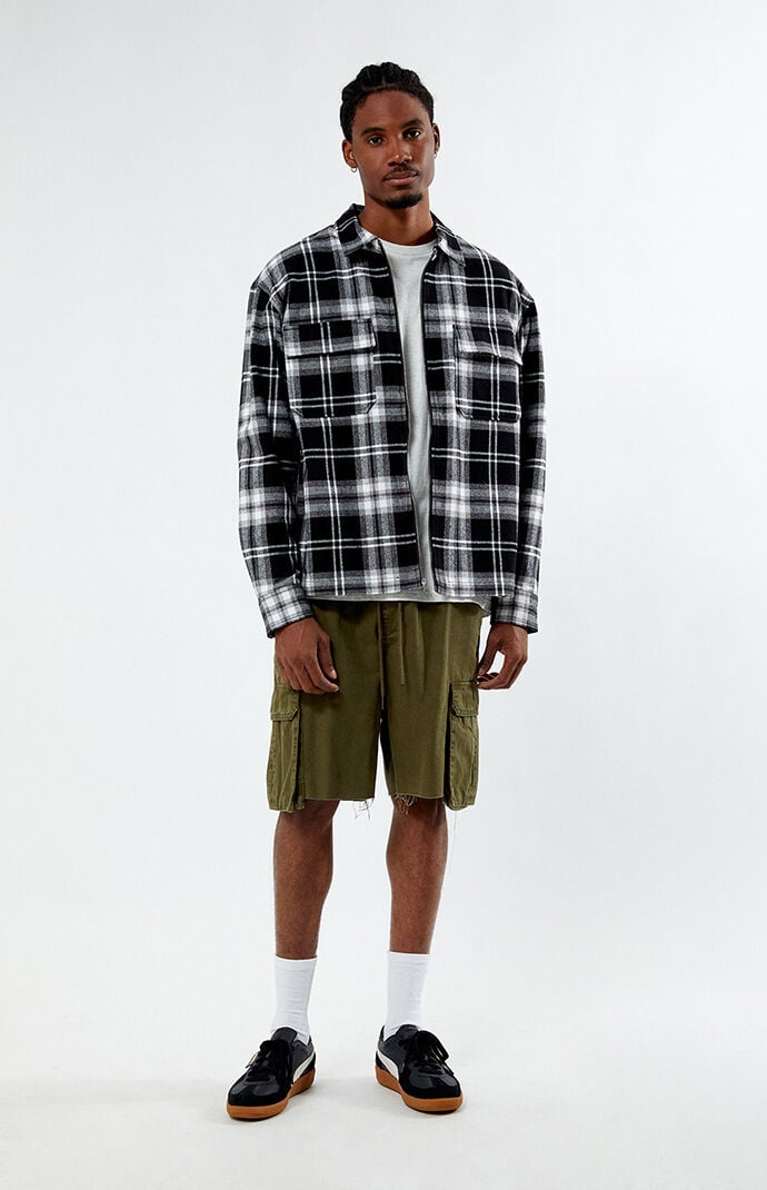 Pacsun Black Full Zip Flannel Shirt | Pacsun