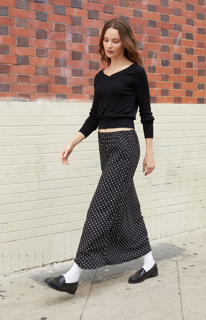 John Galt Polka Dot Midi Skirt