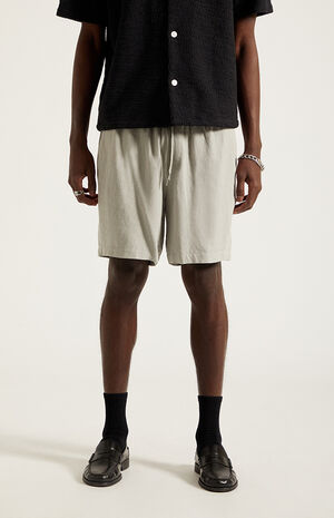 Gray Linen Shorts image number 3