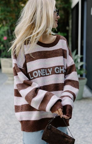 Lonely Star Knit Striped Sweater image number 4