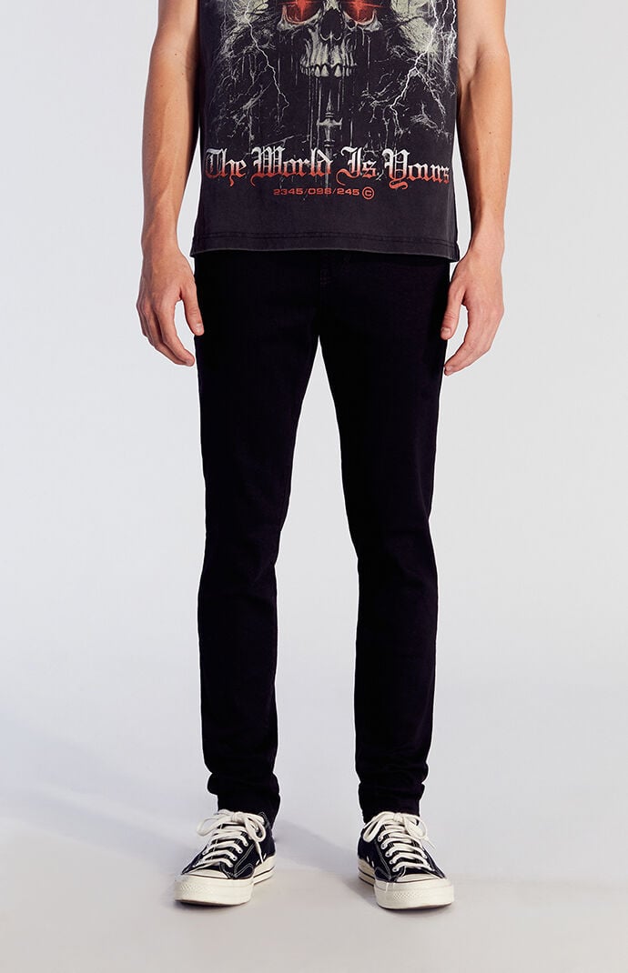 Pacsun High Stretch Black Stacked Skinny Jeans | PacSun