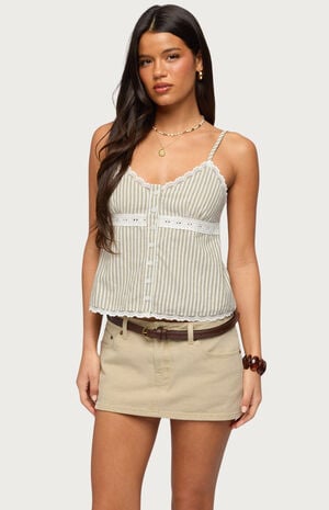 Elodie Lacey Striped Tank Top image number 1