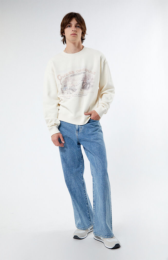ゲス GUESS GUESS Originals Boat Neck Distressed Sweatshirt （G053） Guess GUESS Originals Boat Neck Distressed Sweatshirt