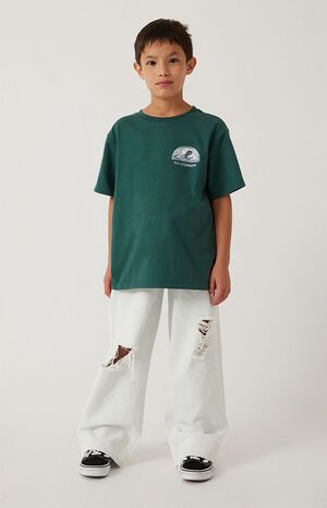 Light Blue Distressed Baggy Jeans image number 6