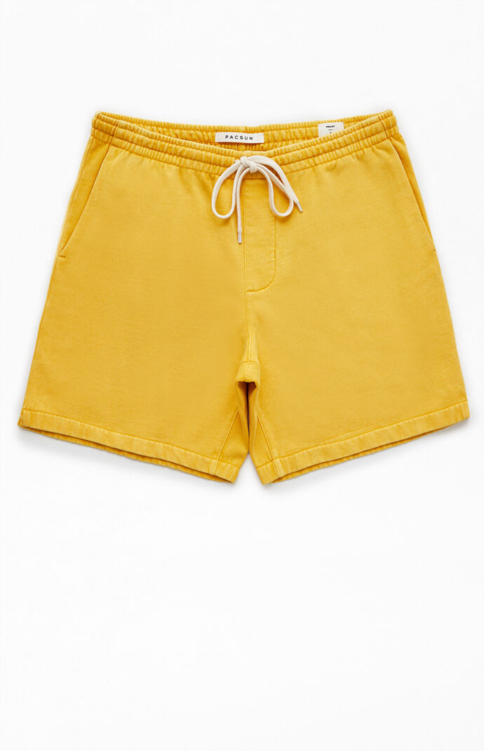 Gold Fleece Drawstring Volleyball Shorts