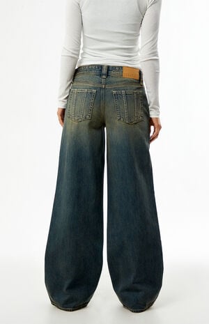 Casey Low Rise Baggy Jeans Seamed Pocket Dark Blue Tint image number 4