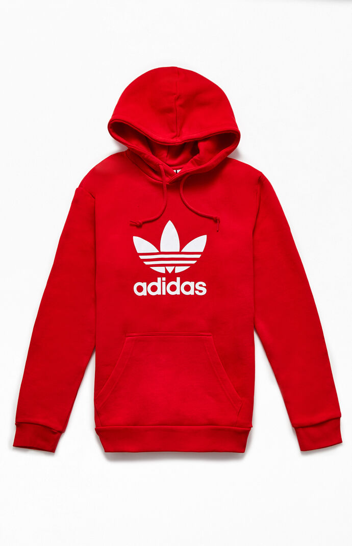 adidas Red Trefoil Hoodie | PacSun