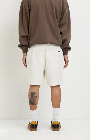 Fleece Cream Sweat Shorts image number 4