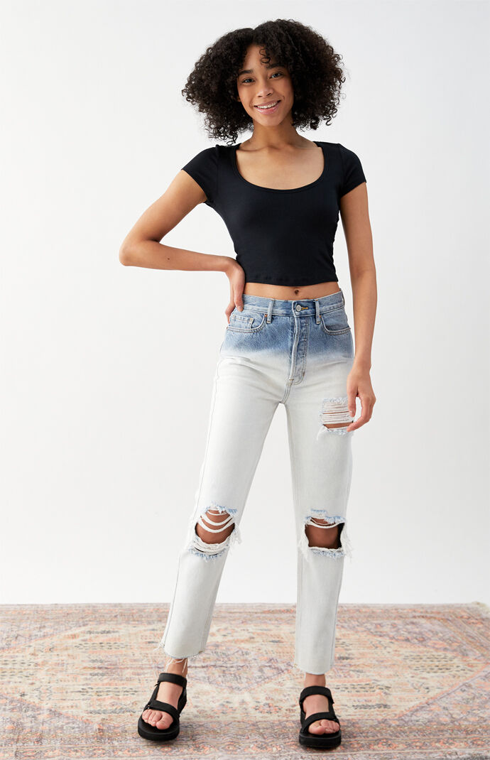 Jade Ribbed Scoop T-Shirt