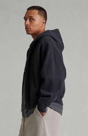 Vintage Black Classic Full Zip Hoodie image number 3