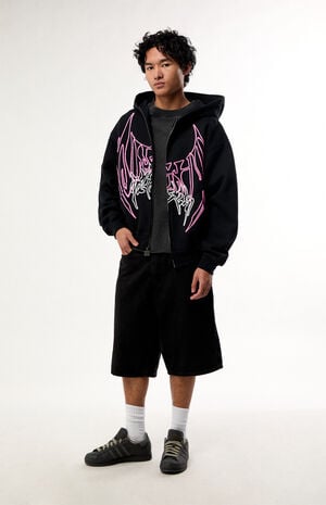 x Pacsun Night Reaper Zip Up Hoodie image number 5