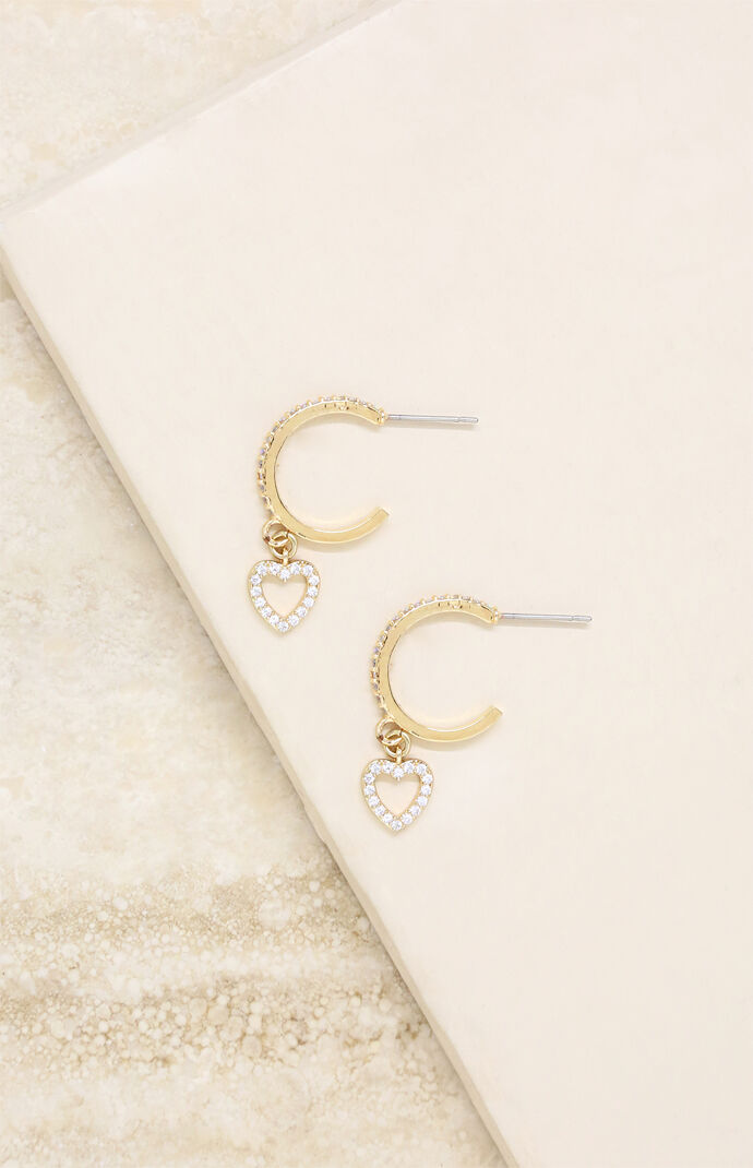 Small Crystal Heart Earrings