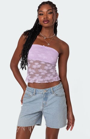 Ballet Sheer Lace Tube Top image number 1