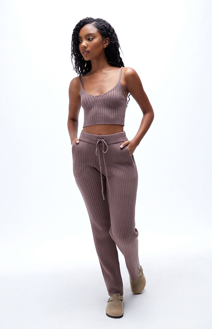 clane クラネ　PILE FLARE TANK TOPS ブラウン CLANE - パイル フレアショートトップス - PILE FLARE TANK TOPS