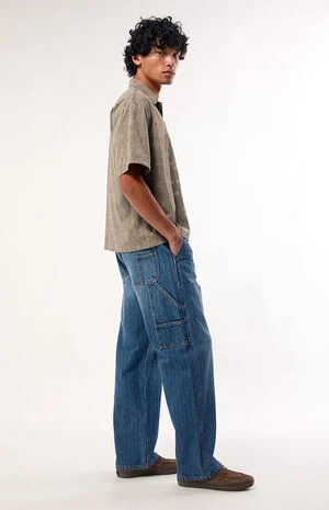 Dylan Baggy Jeans Pinstripe Carpenter Medium Blue image number 2
