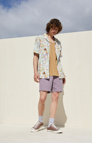 Purple Twill Volley Shorts image number 2