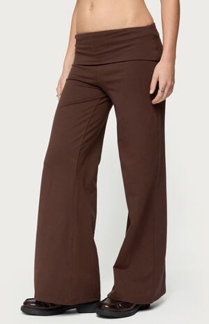 Petite Wide Leg Fold Over Pants image number 2