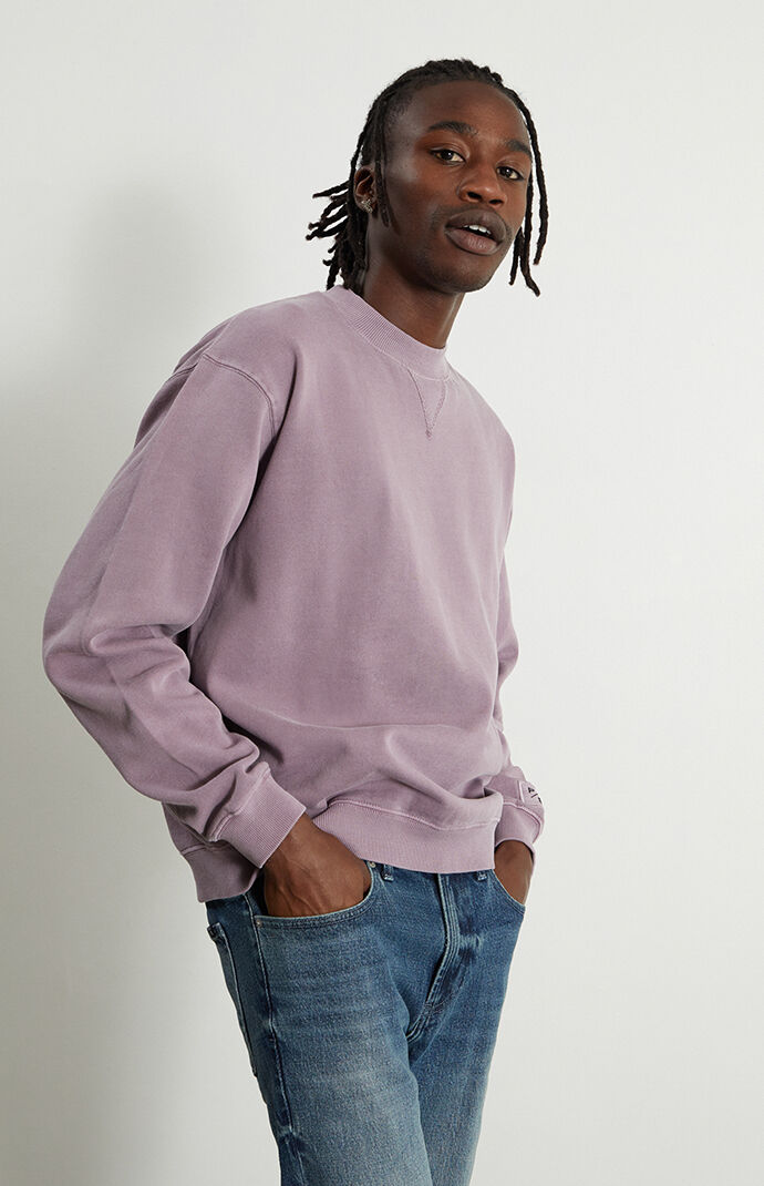 Washed crew neck sweatshirt hotsell