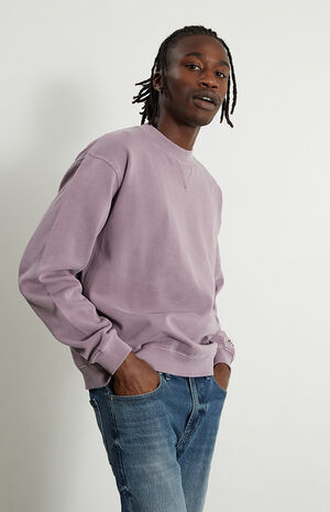 Purple Vintage Wash Crew Neck Sweatshirt image number 1