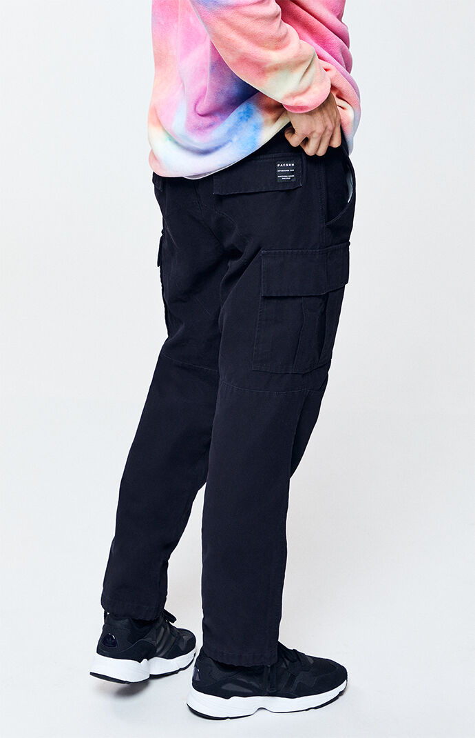 pacsun almost black utility cargo pants