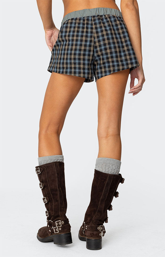 Edikted Mixed Plaid Boxer Shorts