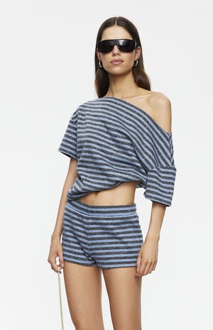 Wildlands Grey & Blue One Shoulder Top image number 2