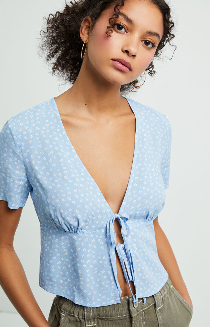 Double Tie Woven Top