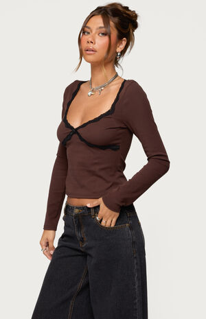 Porta Contrast Lacey Top image number 2