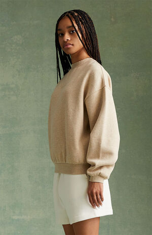 Essentials Gold Heather Crew Neck Sweatshirt image number 2