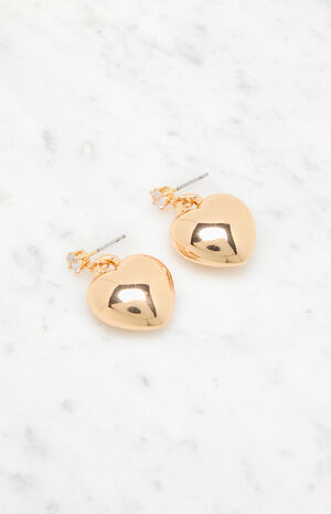 Puffy Heart Drop Earrings image number 2
