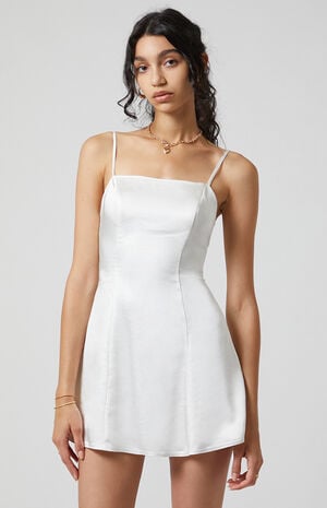 Satin Square Neck Mini Dress image number 2