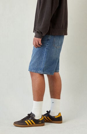 Medium Blue Baggy Denim Shorts image number 3