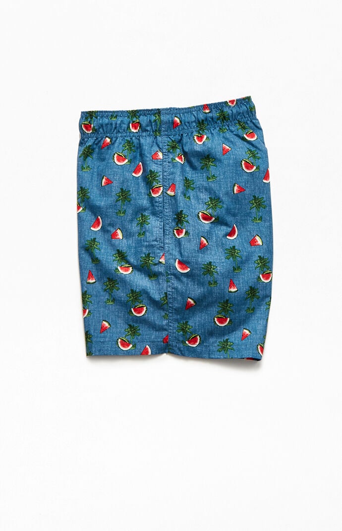 Chambray Watermelon 16" Swim Trunks