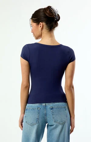 Lucy Deep V Short Sleeve Top image number 3